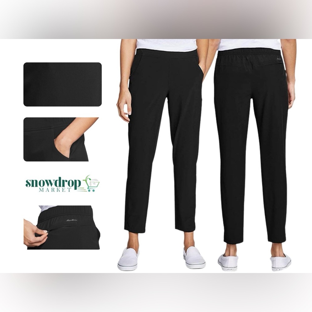 Eddie Bauer NWOT Departure Ankle Pants-Women’s Large Black Lightweight Pull On